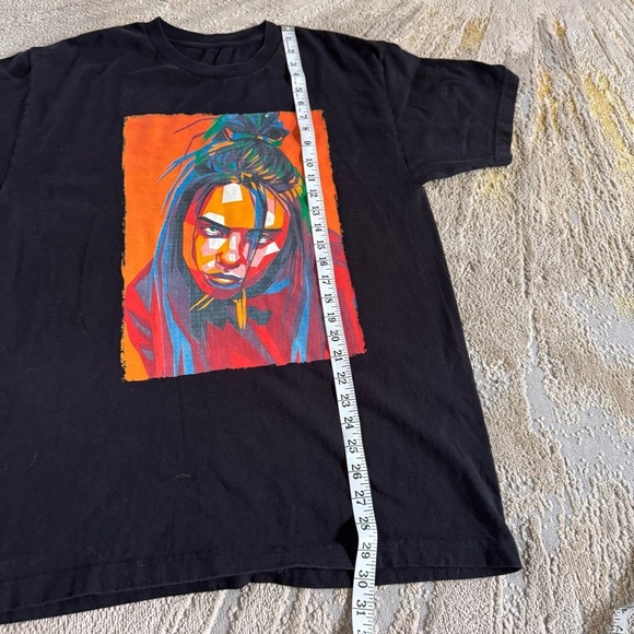 Billie Eilish abstract pop art print short sleeve black tshirt large / XL - Picture 5 of 6